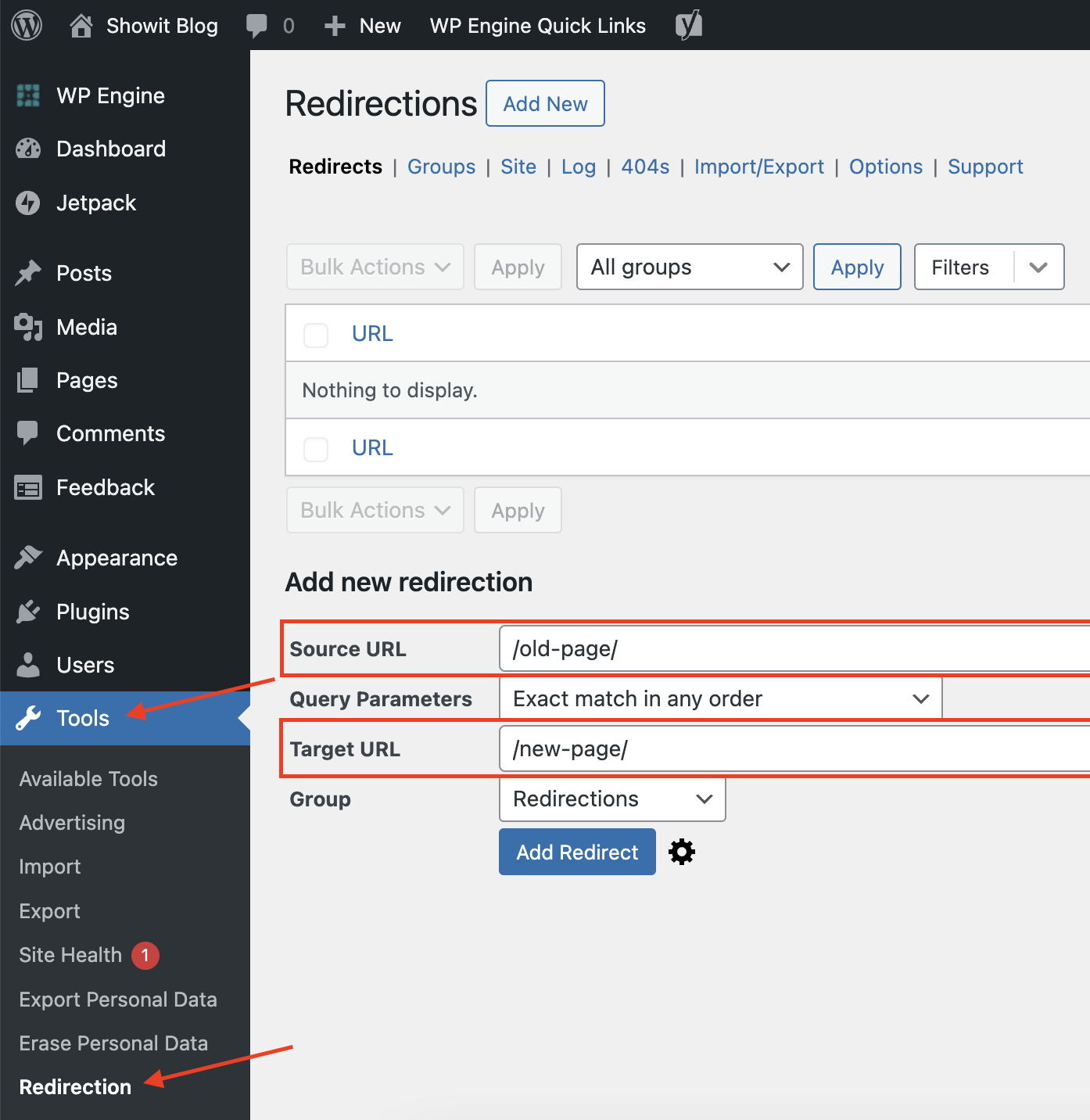 cara menggunakan plugin rediction wordpress