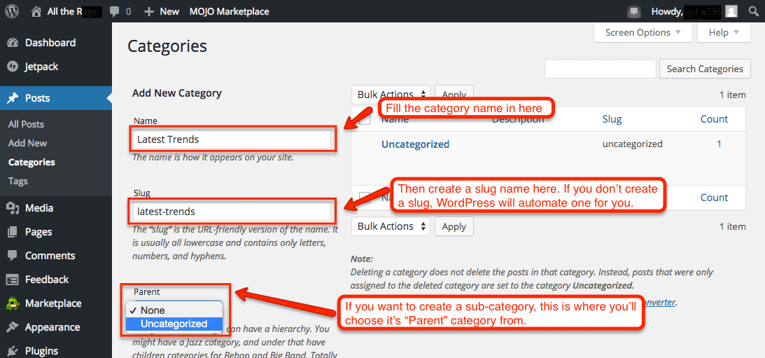Category dan Tags di WordPress